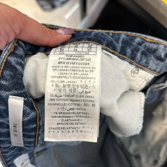 Guess It Girl high waisted deconstructed straight leg jean raw hem  versatile - Picture 9 of 9